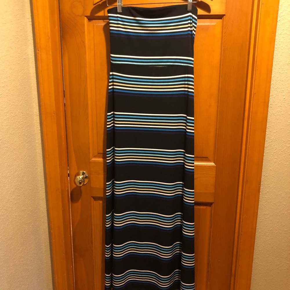 Strapless Maxi Striped Dress